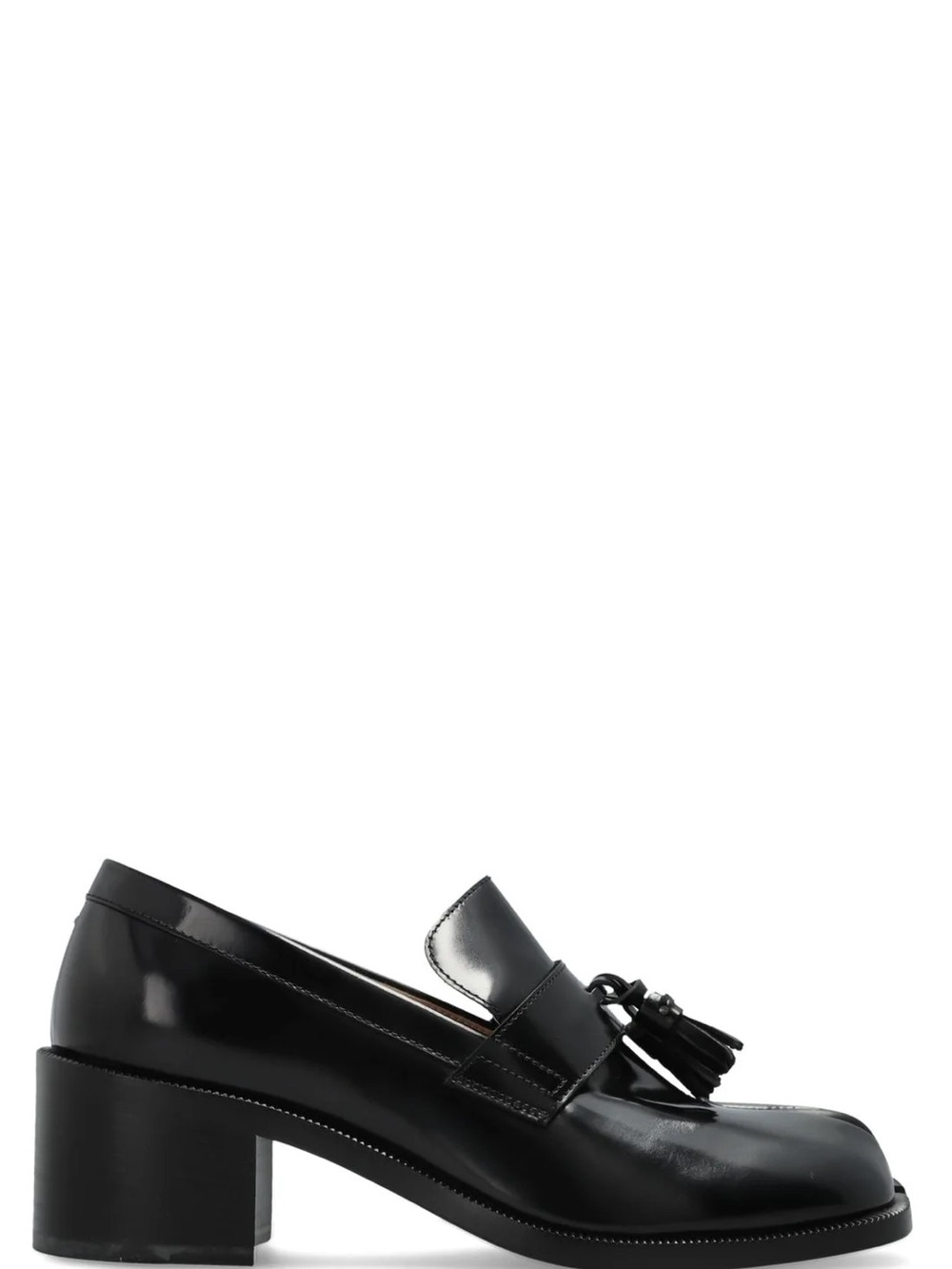 Maison Martin Margiela Black Leather Tassel Loafer Heel - Picture 2 of 3